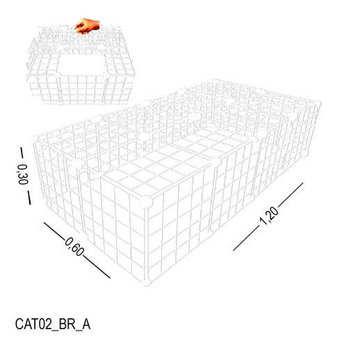 Cercadinho Para Pet Tela Branca Com Teto 1,20 X 0,60 X 0,30