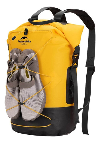 Mochila Estanca Impermeable Ipx6, 420d, 20 Litros Naturehike Color Amarillo Diseño De La Tela Liso