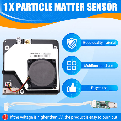 Sensor De Partículas Pm2.5 Sds011 Rango De Detección 0.3-10
