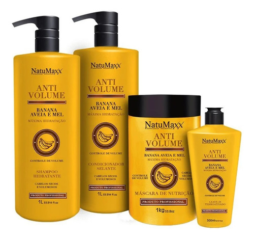 Condicionador + Mascara + Finalizador Xampu Hidratação Profunda Creme Sem Enxágue Anti Frizz De 3300ml 3300g