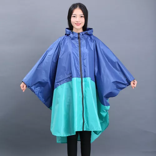 Poncho de lluvia impermeable para mujer, impermeable con estampado  colorido, capucha y cremallera