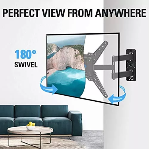 Montaje Dream TV Mount Full Motion con perfecto diseño de centro para 26-55  pulgadas Led, LCD, pantalla plana OLED, TV soporte de pared con brazo