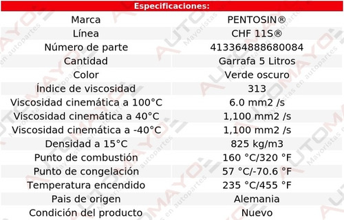 Líquido Dirección Hidráulica 5 Lts 911 H6 3.6l 90-12
