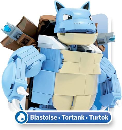 Figura Mega Construx Pokemon Blastoise Articulado Para Armar