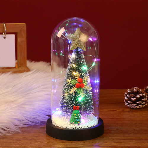 Cubierta De Cristal Led Con Forma De Mini Árbol De Navidad,
