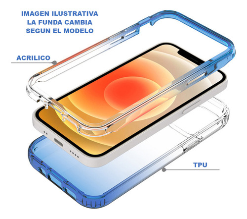 Funda 2 En 1 Uso Rudo For Modelos Oppo Bicolor Transparente