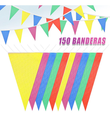 Banderines X150 Guirnaldas 100mt Evento, Bautizo, Matrimonio
