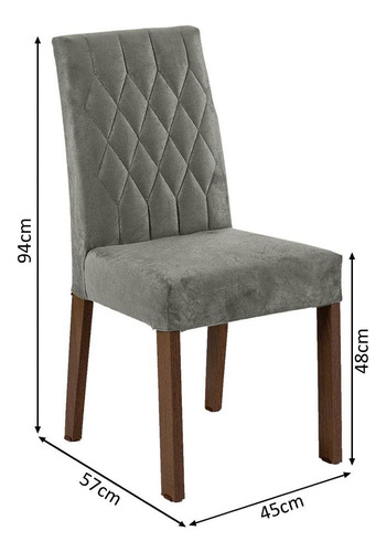 Mesa De Comedor Con Mesa Y 4 Sillas Harper Madesa Mg Color Negro/Marrón Diseño de la tela de las sillas Liso