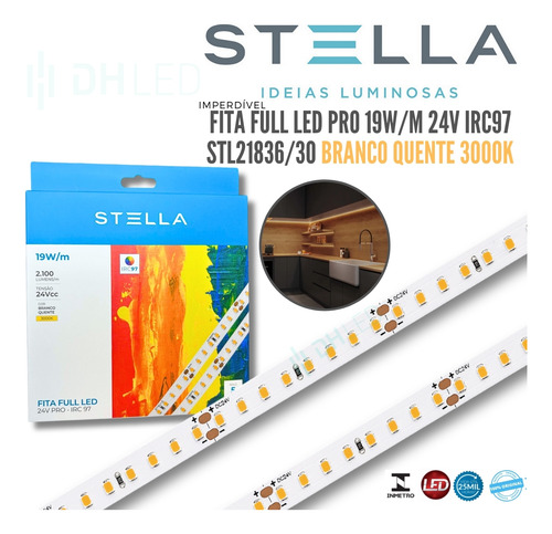 Fita Full Led Pro 19w 24v Stella 3000k Irc97 Stl21836/30