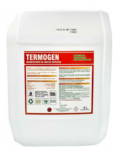 Termogen Desinfectante Uso Directo En Termonebulización 5 Lt