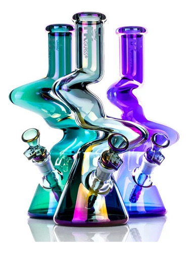 Bong Sense Glass 17 Kong Pipa De Agua Electrochapeada Zigzag