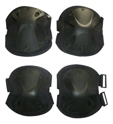 Set Rodilleras Coderas Táctico Militar Moto Patines Calidad