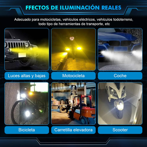 Faros De Lupa Luces Led Auxiliares Auto Con Doble Color 2pcs
