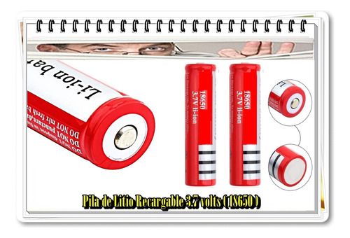Pila Recargable 18650 3.7 V. 7800 Mah Linterna,parlante,etc.