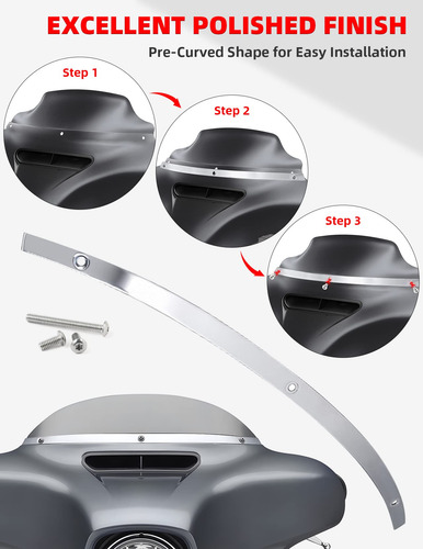 Moldura Parabrisas Cromado Pulido Harley Davidson 2014-2024