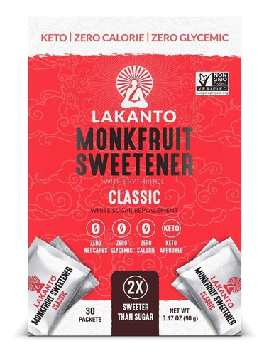 Precio Especial!! Lakanto Monkfruit Sweetener 30 Sobres