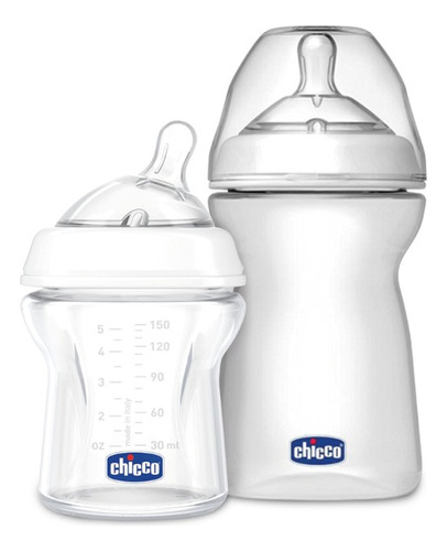 Kit 2 Mamadeiras Chicco 150ml 0m+ E 330ml 6m+ Transparente