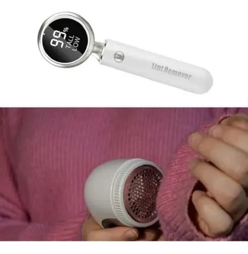 Saca Pelusa Electrico Quita Removedor Recargable Con Usb Blanco