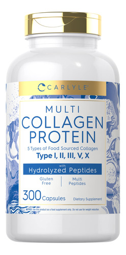 Cápsulas De Proteína De Colágeno Carlyle Multi, 2000 Mg, 300