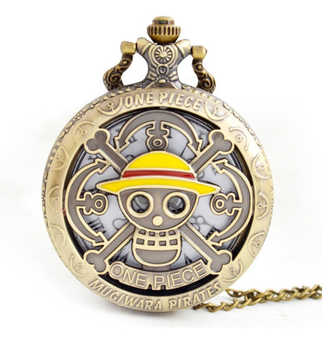 Reloj De Bolsillo One Piece Cadena Monkey D Luffy Mugiwara 