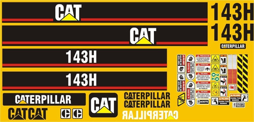 Calcomanías Motoconformadora Caterpillar 143h Opción 2