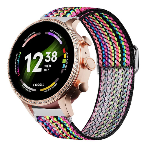 Para Fossil Gen 6 Band Lamshaw Stretch Elastics Nylon Correa