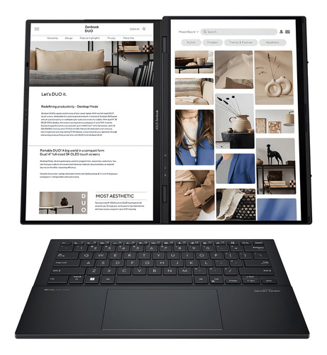 Notebook Asus Zenbook Duo Oled 16gb 1tb Ssd Dual 14'' Touch Color Gris