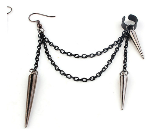 . Gancho De Oreja Con Borla De Cadena Con Remaches Largos