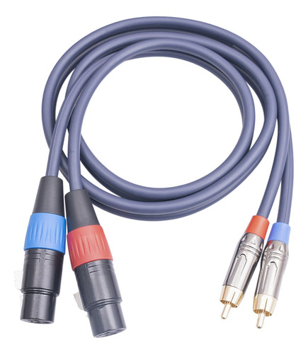 Xlr Hembra A Cable Rca Estéreo De Para Micrófono 2 Metros