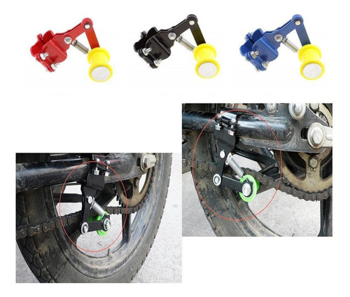Tensor De Cadena De Motocicleta Ajustador Rojo