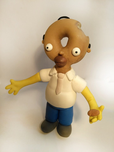 Homero Rosquilla Porcelana Fria Adorno De Torta Amarillo Homero Rosquilla