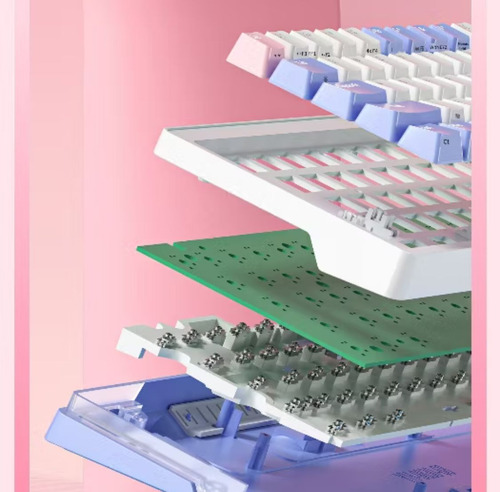Teclado Mecânico Zifriend Za68 Pro 68 Teclas Rgb Branco/verde Inglês