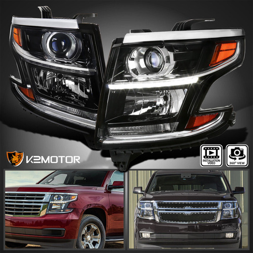 Par Faro Negro Led Chevrolet Suburban 3500 Hd Lt 2017 6.0l