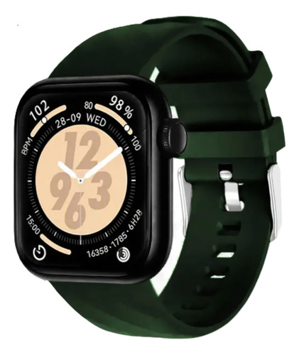 Smartwatch Compatible Con Oppo, Redmi, Xiaomi, Motorola, Blanco Lisa Verde Oscuro Negro