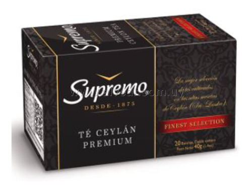 Te Supremo Premiun Ceylan Negro 20 Sobres