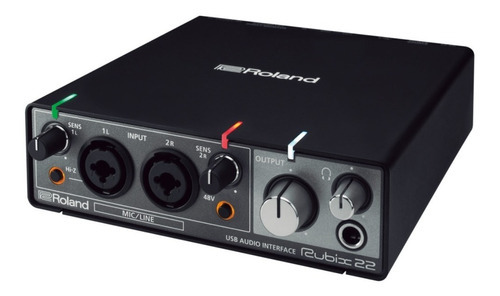 Interface de áudio USB Roland Rubix de 22 canais de 2 entradas/2 saídas, cor preta