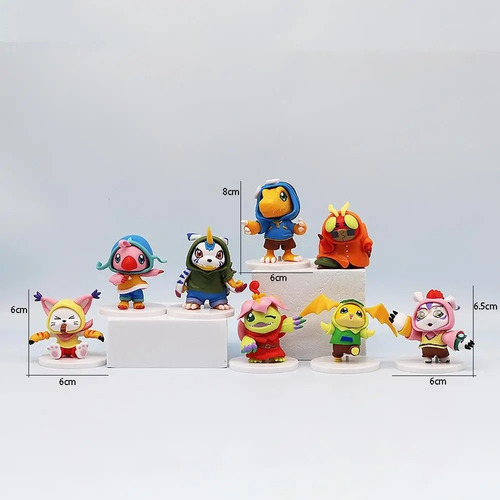8pcs Digimon Adventure Figurinhas, Roupas, Bonecas De Anime