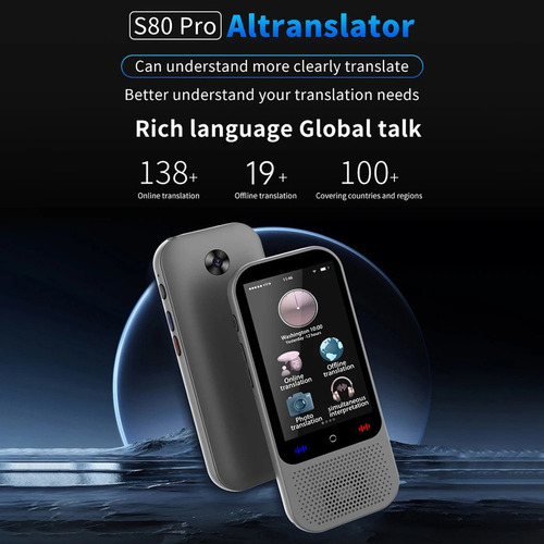 S80 Pro Portátil Language Translator Device, Voz Traduzindo