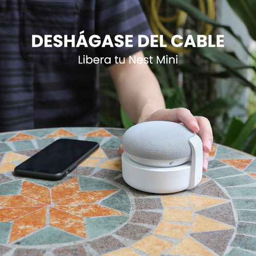 Base Con Batería Portátil For Google Nest Mini (10000 Mah)