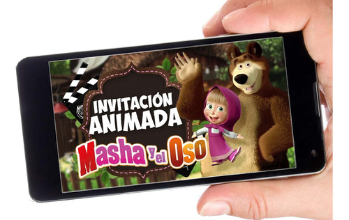 Invitación Animada Masha Y El Oso