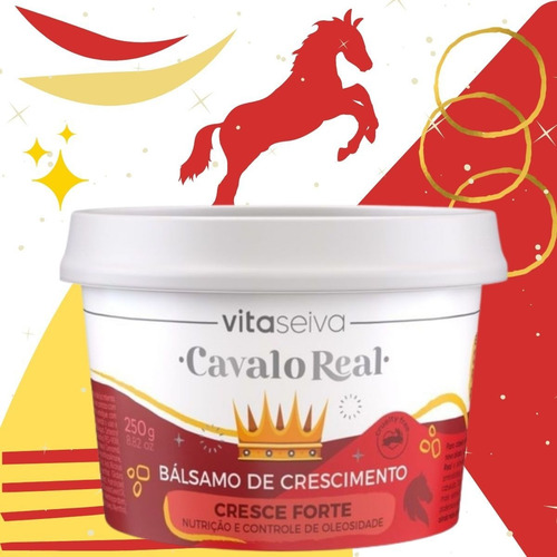 Imagem 2 de 10 de Bálsamo Crescimento Cavalo Real Biotina Vita Seiva 250g