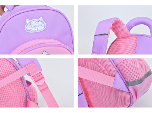 Mochila Escolar Infantil Para Niños Ergonómica Impermeable Resistente Pequeña Verde Claro Dinosaurio