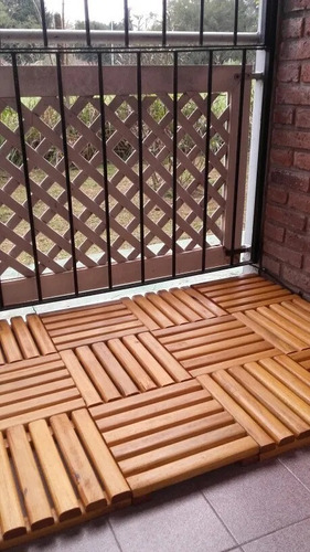 Imagen 2 de 4 de Baldosas De Deck Autoinstalable De Madera Dura!!