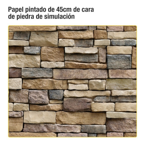 Imagen 4 de 9 de Papel Pintado De Piedra Losa Autoadherente Pared De Ladrillo