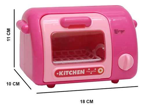 Juguete Horno De Cocina Electrico Sonido Mini Plastico Niñas Color Rosa