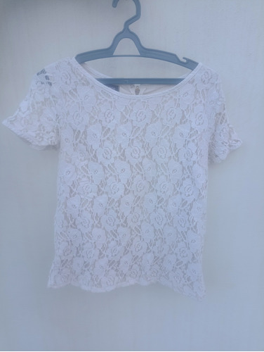 Remera Calada Flores Dama Manga Corta Elegante 