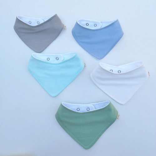 Imagen 8 de 10 de Pack X5 Baberos Bandana Desde Rn Hasta 18m Somos Fabricantes