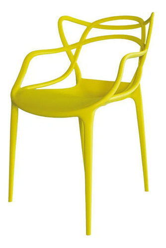 Cadeira Externa De Plástico Reciclável Amsterdam Amarelo Liso