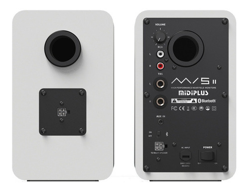 Imagen 5 de 8 de Monitores Estudio Activos Midiplus Mi5 Bluetooth Blanco Par