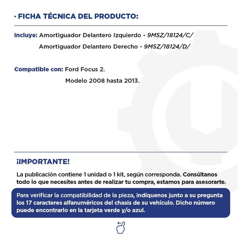 Kit Amortiguadores Delanteros Ford Focus 2 08/13 - Original